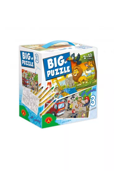 Puzzle 2x12 el. Zwierz�ta afryka�skie i Stra� po�arna Alexander