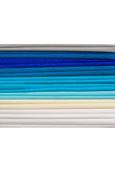 Happy Color Bibu�a marszczona MIX niebieski, 8 kolor�w, 25x200 cm, 10 rolek niebieski 25 x 200 cm