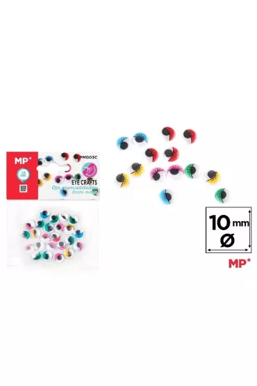 Mp Main Paper Oczy ruchome samoprzylepne kolorowe 10mm