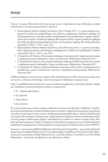 Ucz� si� i rozwijam arkusz monitoringu cz�� 3 materia�y do obserwacji rozwoju ucznia z niepe�nosprawno�ci� intelektualn� w stopniu umiarkowanym i znacznym - Alicja Tanajewska, Renata Naprawa