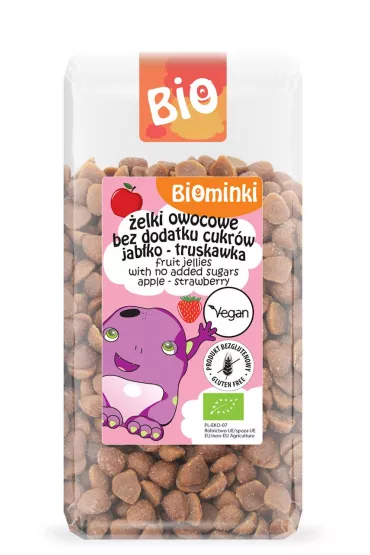 Biominki elki owocowe bez dodatku cukrw jabko - truskawka bezglutenowe 400 g Bio