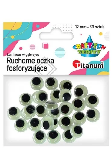 Titanum Oczy Fosforyzuj�ce bez rz�s 12 mm