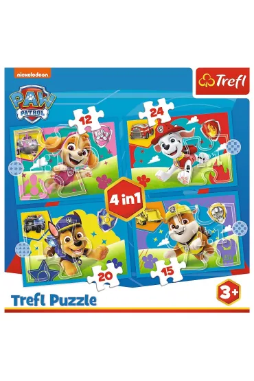 Puzzle 4w1 - Biegn�ce Pieski (12+15+20+24 el.) Trefl