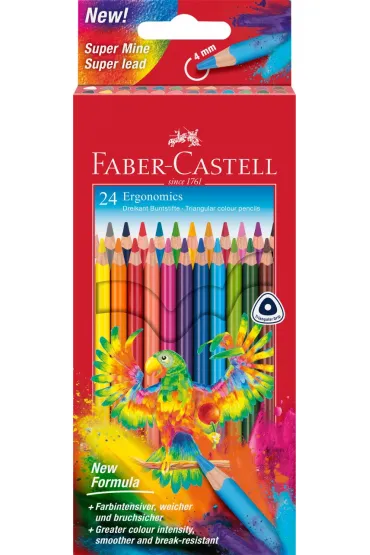 Kredki o��wkowe tr�jk�tne 24kol FABER CASTELL