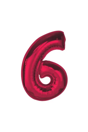 Godan Balon foliowy cyfra 6 czerwona Smart 92cm
