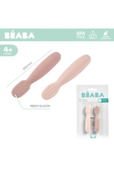 Beaba Zestaw silikonowych pierwszych yeczek-gryzakw Cotton candy/sorbet 2 szt.