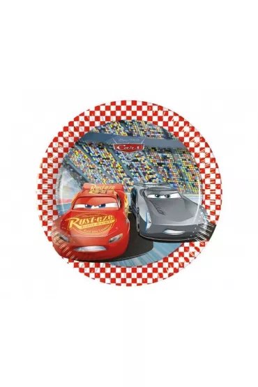 Auta Talerzyki papierowe Cars 3 20 cm 8 szt.