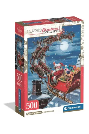 Puzzle 500 Xmas Coll. Midnight Sleigh Ride Clementoni