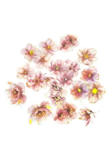 dpCraft Naklejki PET kwiaty pink blush 20 szt