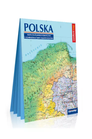 Polska. Mapa og�lnogeograficzna i administracyjno - samochodowa laminowana XXL