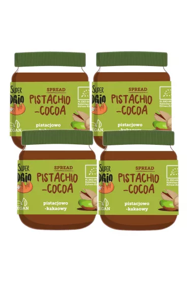 Super Fudgio Krem pistacjowo-kakaowy Zestaw 4 x 190 g Bio