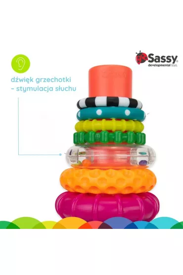 Zabawka STEM: Wie�a z kr��k�w, 6 m+ Sassy