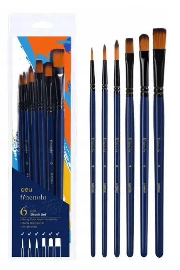 Deli Zestaw p�dzli Finenolo mi�kki nylon 6 szt.