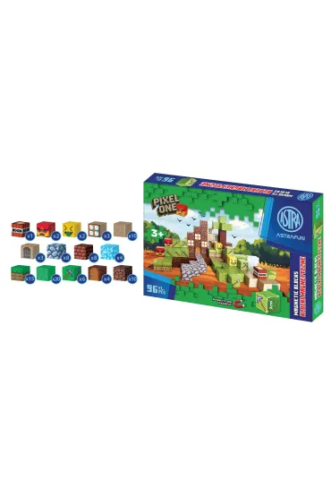 Zestaw klock�w�magnetycznych Astrafun Pixel One Farma 96 szt.