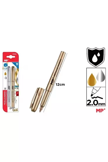 Mp Main Paper Flamaster metaliczny z�oty i srebrny