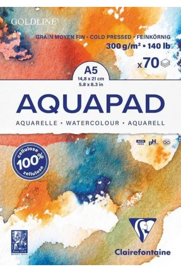 Clairefontaine Blok A5 akwarelowy aquapad 300g 70ark