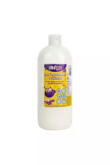 Strigo Farba plakatowa w butelce bia�a 1000 ml