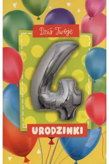 Pan Dragon Karnet Balloon 4 Urodziny