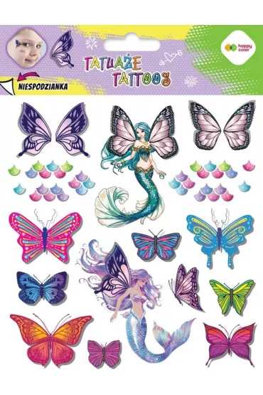 Tatua�e zmywalne Buterflies Happy Color