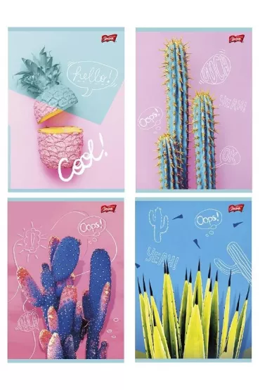 St. Majewski Zeszyt A5 Cacti kratka 60 kartek 10 szt.