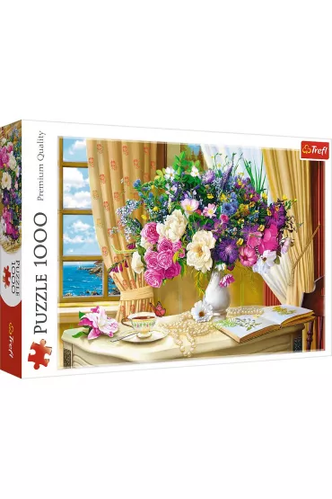 Puzzle 1000 el. Kwiaty o poranku Trefl