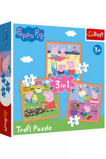 Puzzle 3w1 Pomys�owa �winka Peppa Trefl