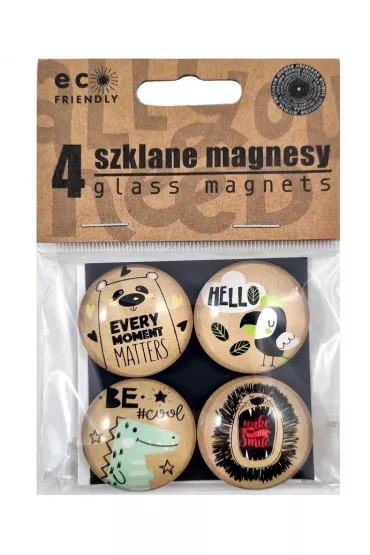 Ziemia Obiecana Magnesy szklane z kolorowym nadrukiem 4 szt