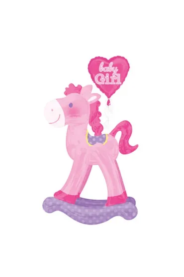 Amscan Balon foliowy ko� rumak - baby girl 58 x 127 cm