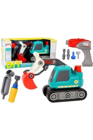 Koparka g�sienicowa kresk�wkowa DIY turkusowa LeanToys