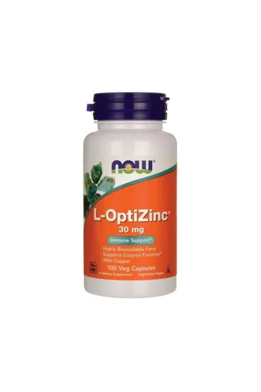 Now Foods L-OptiZinc 30 mg - suplement diety 100 kaps.
