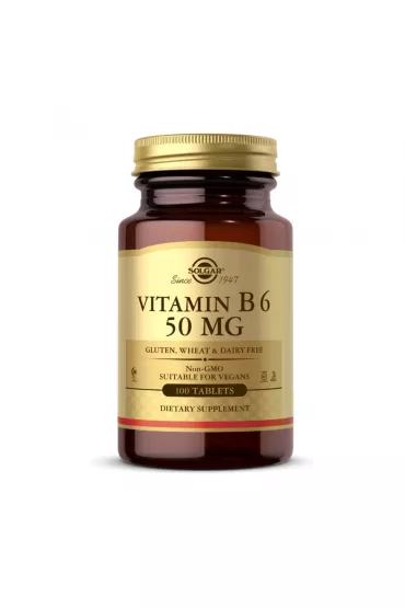 Solgar Vitamin B6 - Witamina B6 50 mg Suplement diety 100 tab.