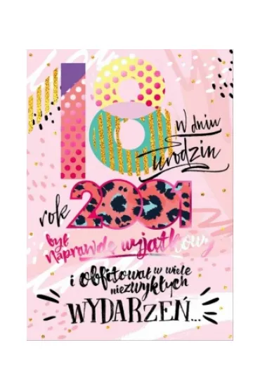 Kukartka Karnet B6 18-te urodziny - z�ote lata
