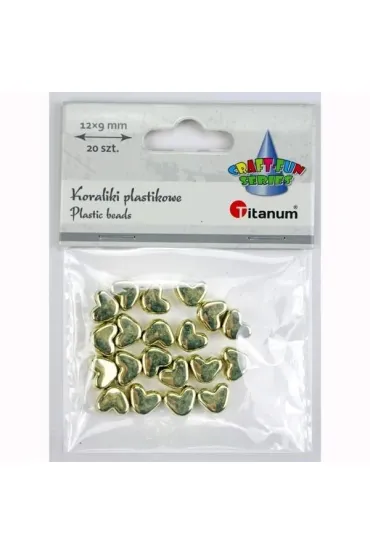 Titanum Koraliki plastikowe lustrzane serca 12x9mm 20 szt.