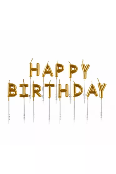 Amscan Zestaw �wieczek "happy birthday" z�ote