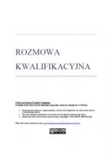 (e) Rozmowa kwalifikacyjna
