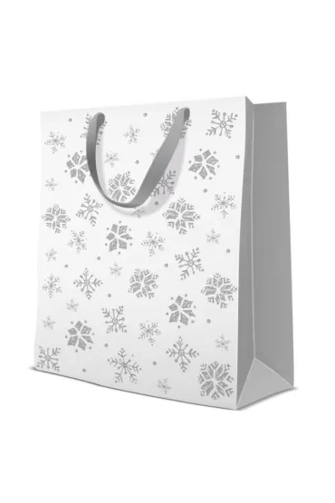 Paw Torebka premium Glitter Snowflakes (silver) large 26,5x33,5x13cm