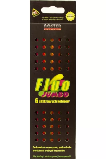 Noster Kredki Fluo Jumbo w jaskrawych kolorach 6 kolor�w
