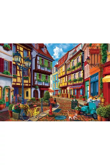 Puzzle 2000 el. Kolorowa uliczka Educa