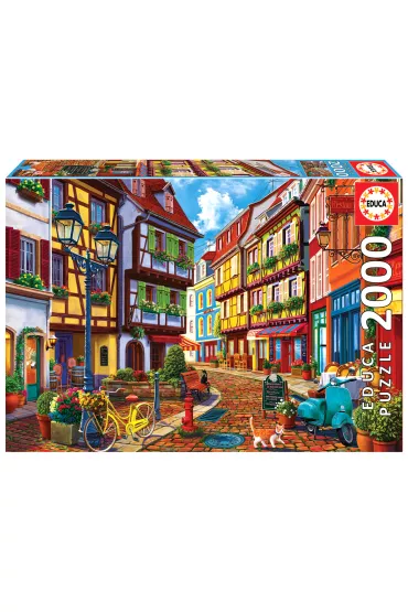 Puzzle 2000 el. Kolorowa uliczka Educa