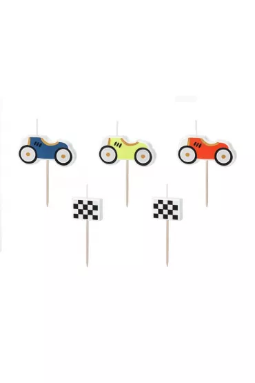 PartyDeco �wieczki urodzinowe Autka 2-3cm