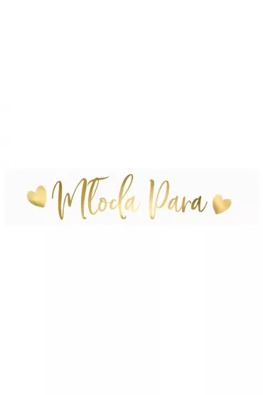 PartyDeco Tablica rejestracyjna M�oda Para z�oty 52x11,5 cm