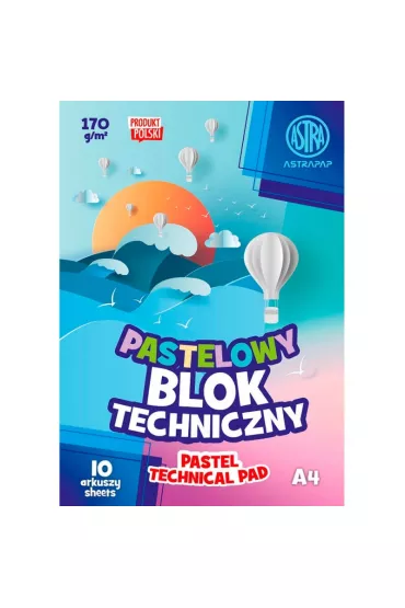 Astra Blok kolorowy barwiony w masie A4 170g, 10 arkuszy