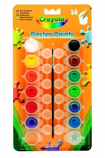 Crayola Farby plakatowe + p�dzel 14 kolor�w