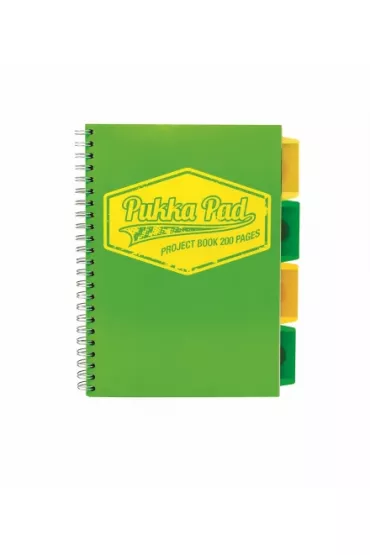 Pukka Pad Ko�ozeszyt B5 Project Neon Green kratka 100 kartek