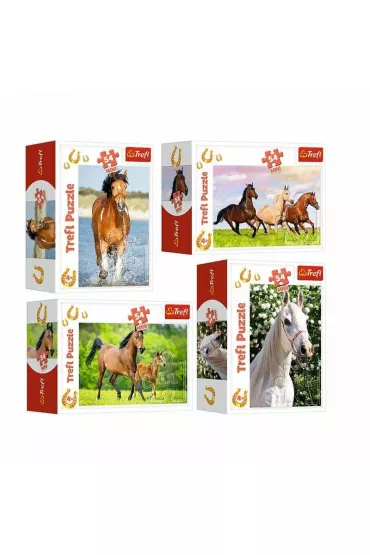 Puzzle 54el Mini wiat koni 19724, 19725, 19726, 19727 (54193) Trefl