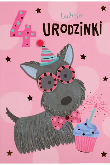Karnet okazjonalny B6 z kopert� 4 Urodziny PAN DRAGON HM200-3129