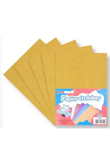 Polsirhurt Papier ozdobny A4 brokatowy 140g z�oty 5ark