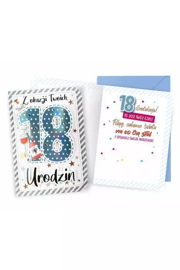 Kukartka Karnet B6 Urodziny 18
