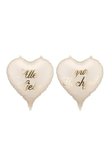 PartyDeco Balony foliowe serca Alles Liebe zur Hochzeit 45cm