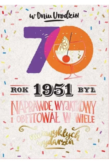Kukartka Karnet B6 PR-305 Urodziny 70 2021